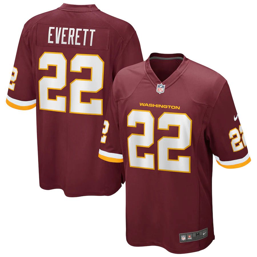 Men Washington Redskins 22 Deshazor Everett Nike Burgundy Game Player NFL Jersey